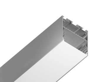 Алюминиевый профиль накладной/подвесной 2 метра (для ленты до 33,4мм) GP3050AL серебро/матовый Profile System Ambrella