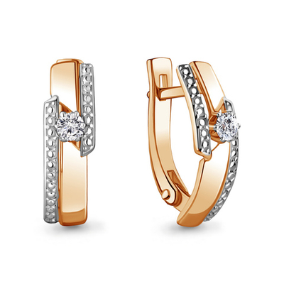 942074к Серьги из Золота с бриллиантами из коллекции "Предвкушение"