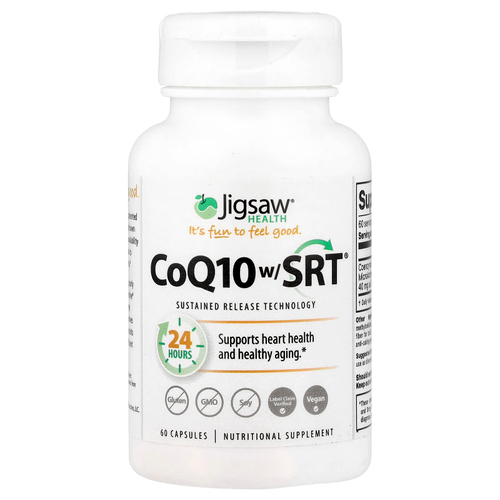 Jigsaw Health, коэнзим Q10 с SRT, 60 капсул (100 мг в 1 капсуле)