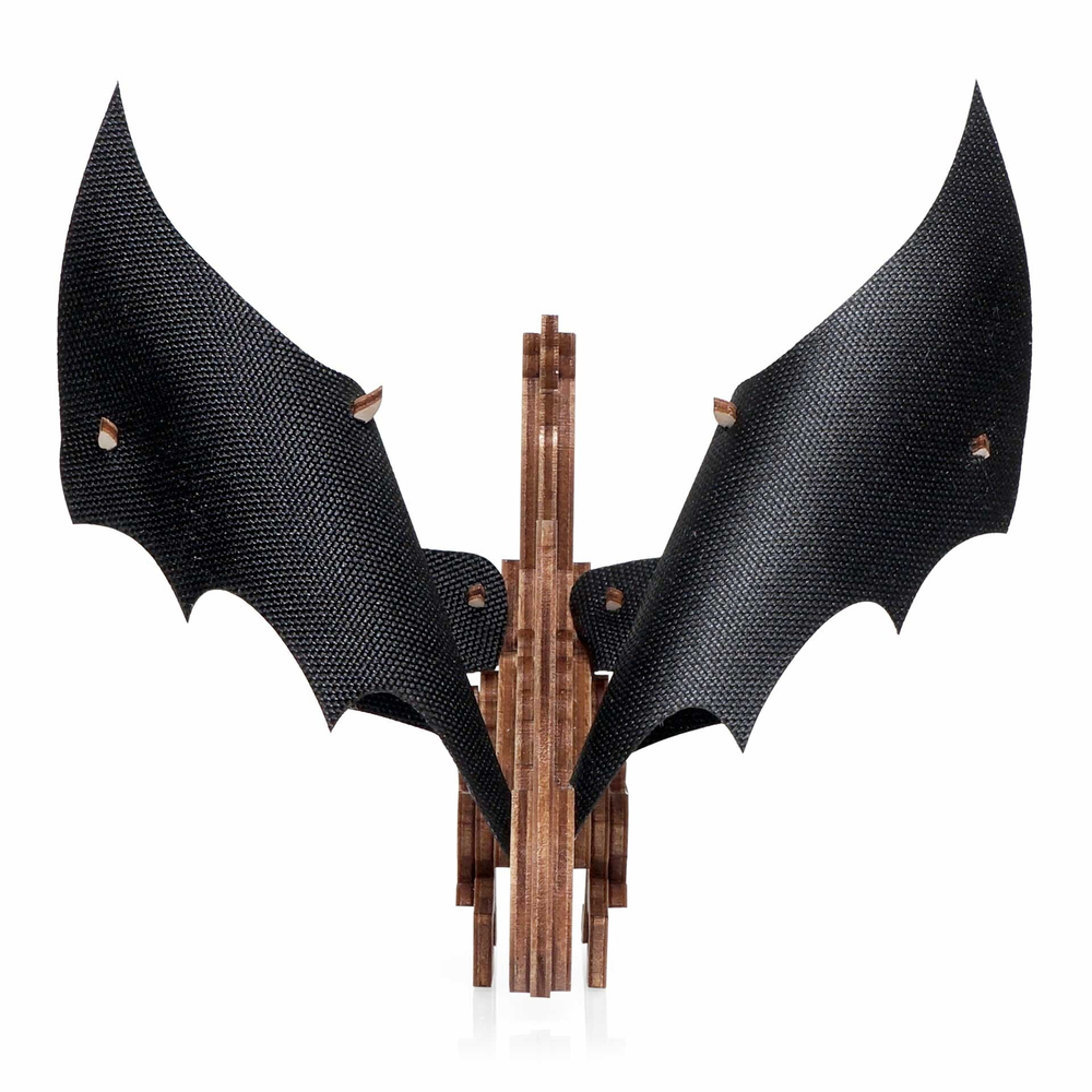 Дракон с черными крыльями от Lemmo - сборная модель, деревянный конструктор, 3d пазл, сборка без клея