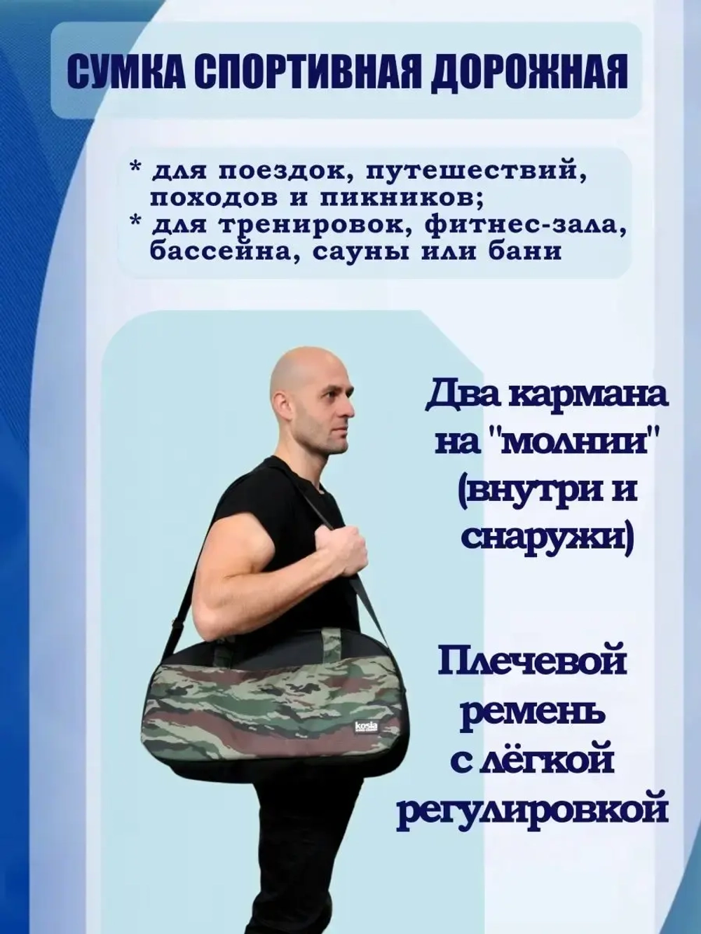 Сумка спортивная для фитнеса дорожная