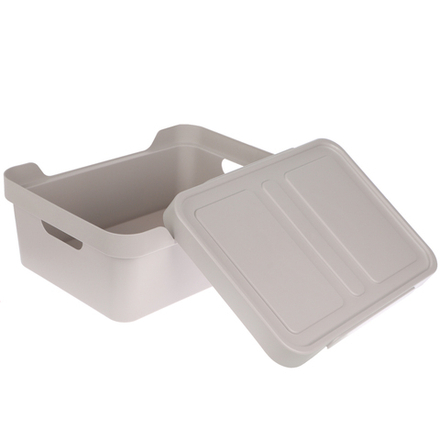 Ящик с крышкой универсальный Luxe, 380х276х140мм, 12л, светло-бежевый