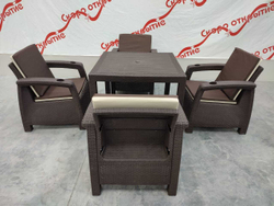 Обеденная группа для кафе под искусственный ротанг Yalta (4 +1)