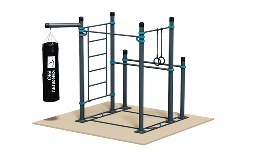 Комплекс для взрослых и детей с турниками и боксерским мешком