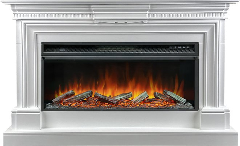 Каминокомплект Chelsea - Белый (Ширина 1350 мм) с очагом Vision 42 LOG LED