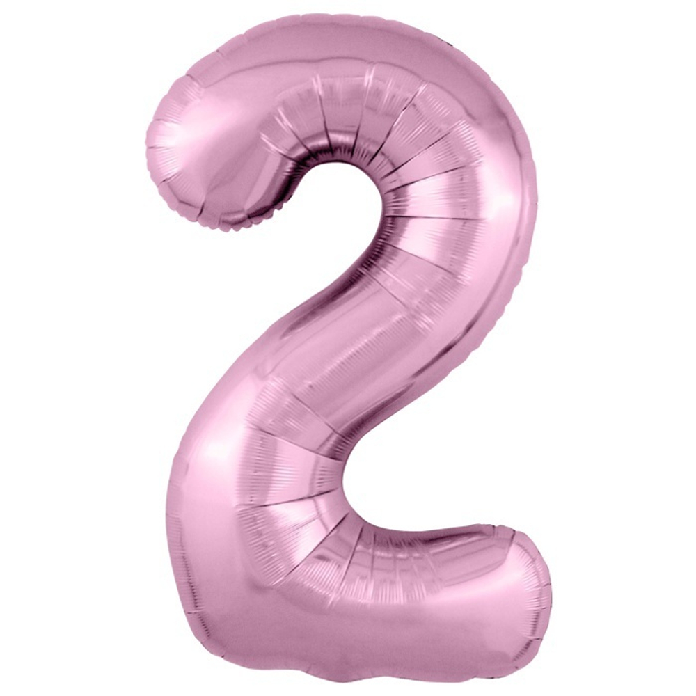 Цифра 40" №2 розовый фламинго, с гелием #755365-HF2