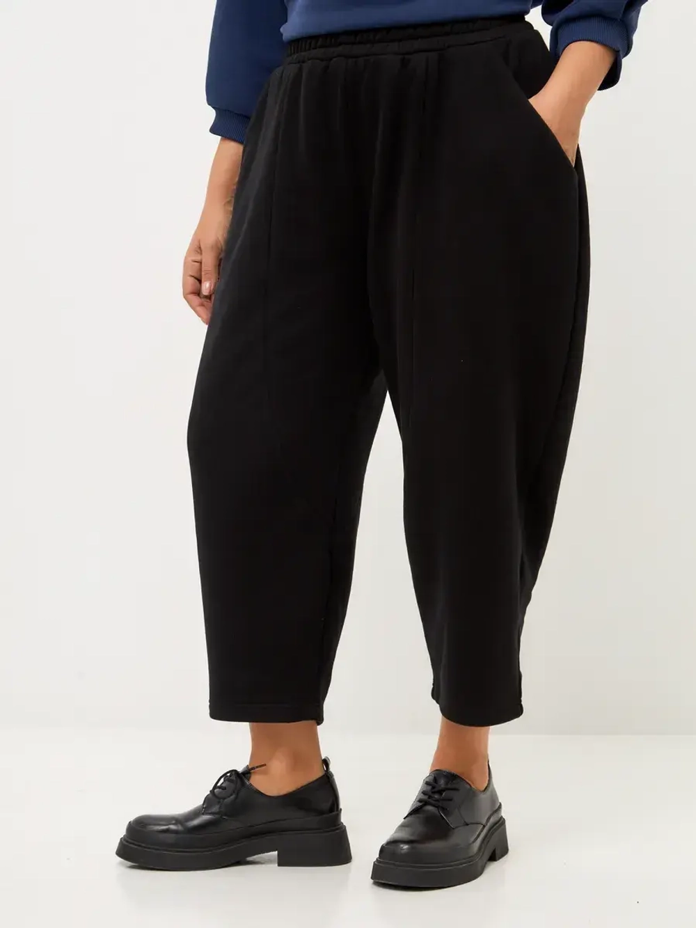 Брюки бананы утепленные с начёсом широкие