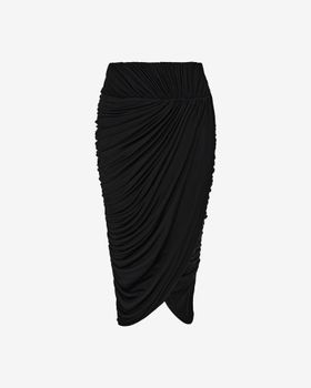 Юбка миди из трикотажа со сборкой
