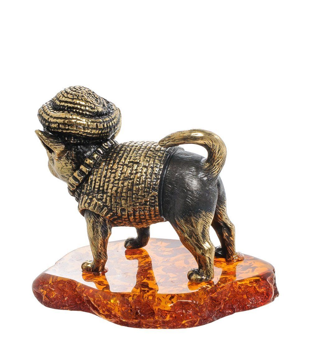 AM-1953 Фигурка «Собака Горошек» (латунь, янтарь)