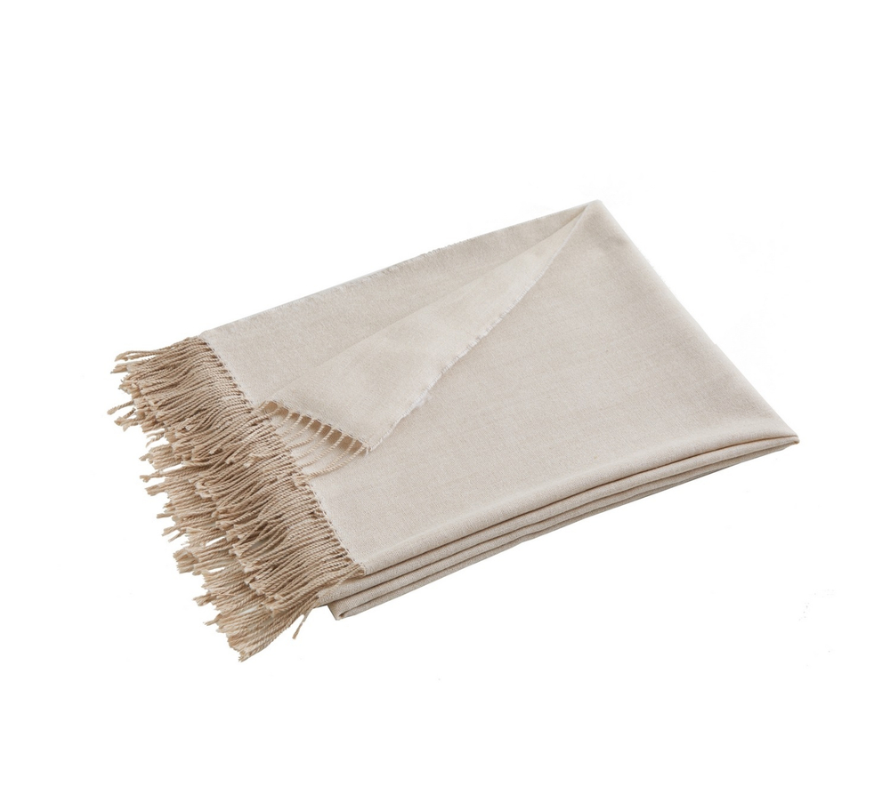 Плед PLUME LIN 52% акрил 48% Blanc des Vosges 130x170 Бежевый