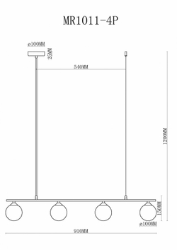 Подвесной светильник MyFar Stacy MR1011-4P, 4 плафона
