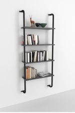 Настенная консоль с 4 полками - антрацит