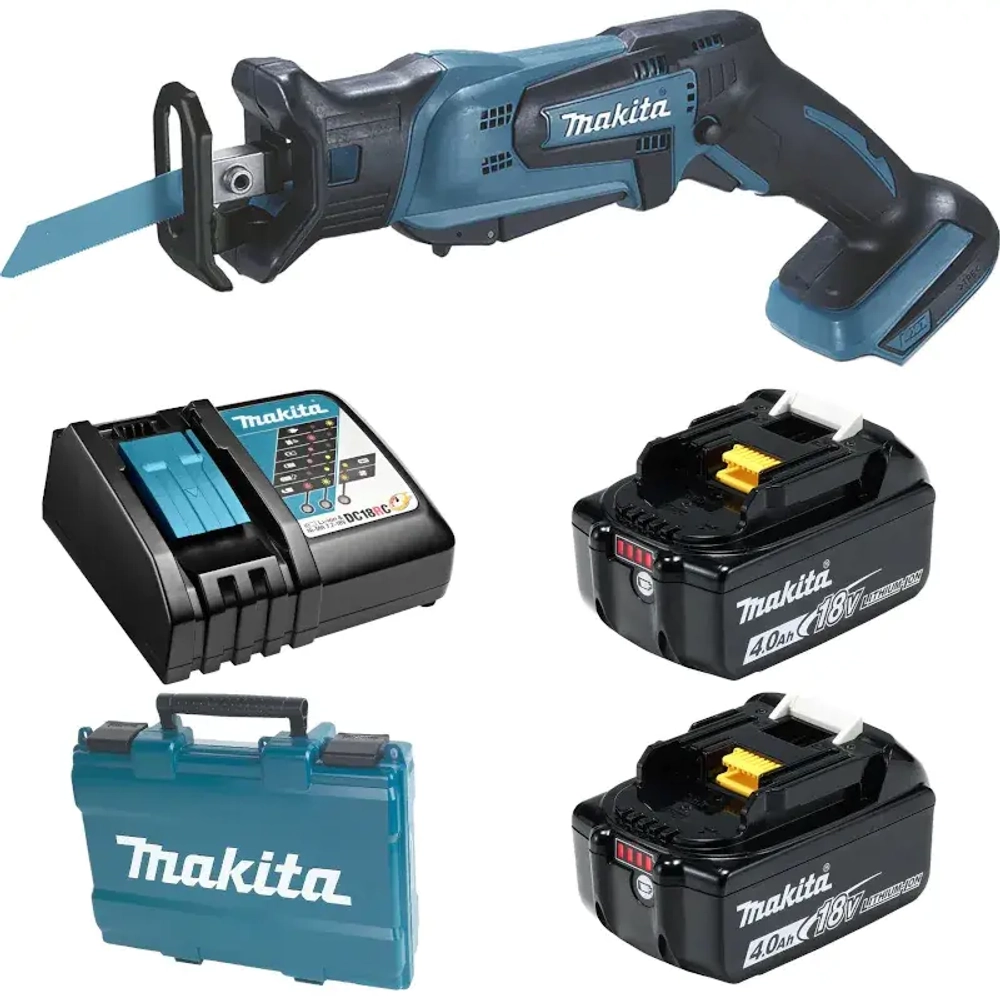 Makita DJR185RME пила сабельная аккумуляторная (2 x 4 Ач, ЗУ)