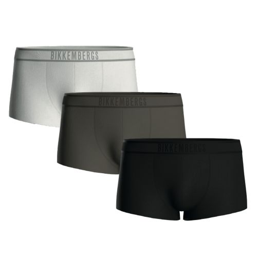 Набор мужских трусов боксеров 3в1 (черные, коричневые, белые) Bikkembergs BKK61UTR02TR