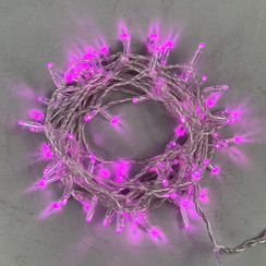 Светодиодная нить 10 м. с колпачком 24 В, 100 LED, розовая, прозрачный провод ПВХ, LTC (PST100CAP-10-1P)