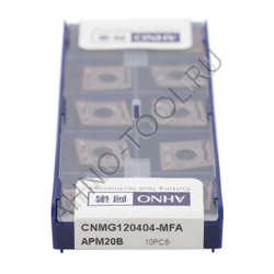 Пластина твердосплавная ISO CNMG120404-MFA APM20B AHNO по жаропроч. и нерж.стали, получистовая