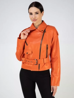 Кожаная куртка демисезонная косуха оверсайз