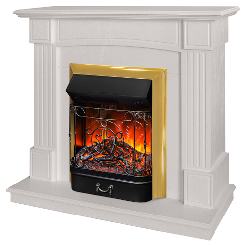 Каминокомплект Real Flame Andrea WT с очагом Majestic Lux Brass
