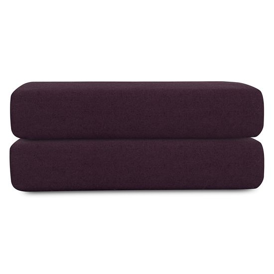 Простыня на резинке из стираного перкаля сливового цвета из коллекции essential, 160х200х30 см