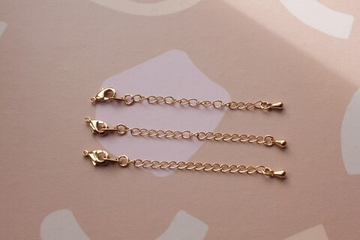 Карабин с цепочкой кулон 10 мм позолота