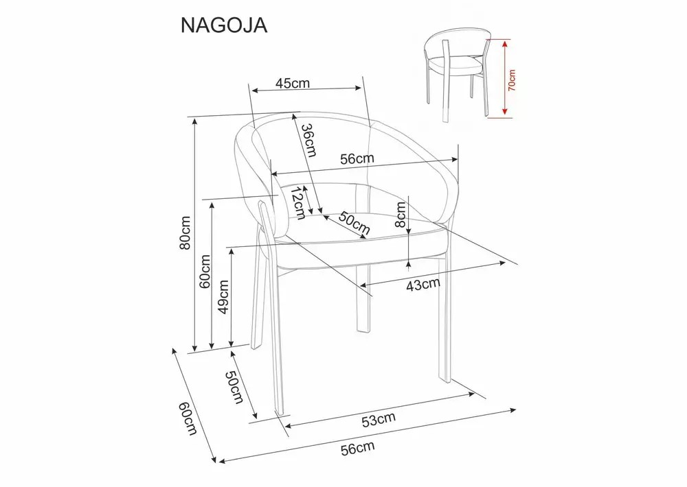 Стул SIGNAL NAGOJA t.254 серый/черный