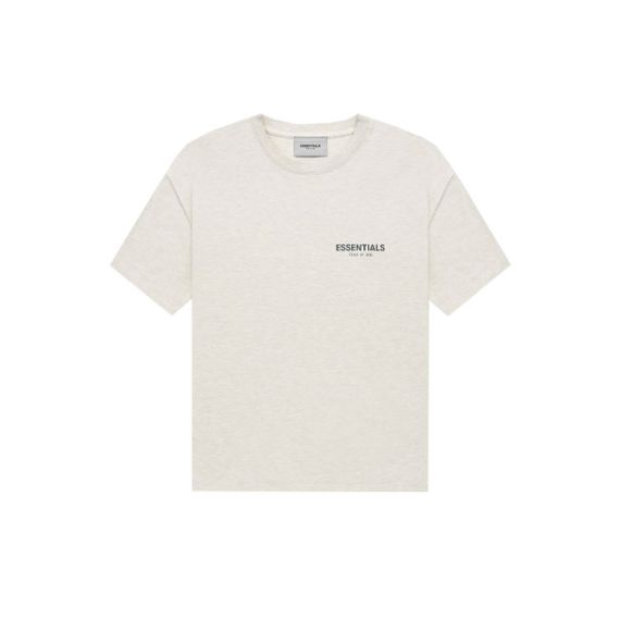 Fear of God Essentials FW21 Tee Light Heather Oatmeal Logo T