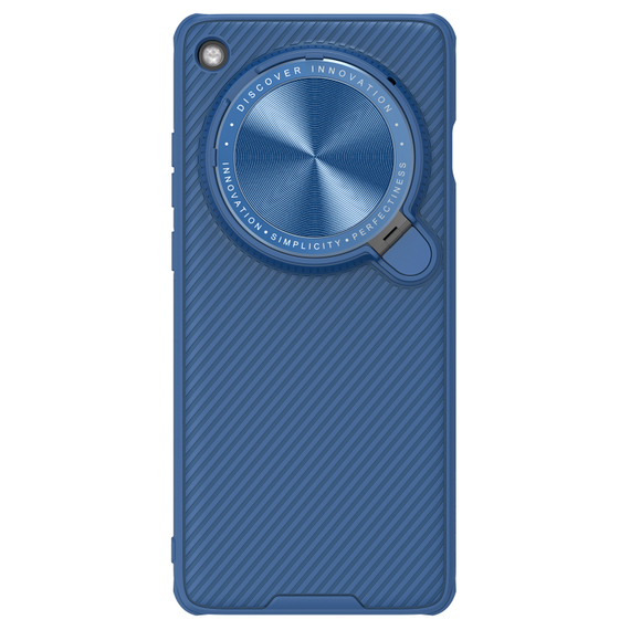 Чехол синего цвета с металлической откидной крышкой для камеры на OPPO Find X7 Ultra от Nillkin, серия CamShield Prop Case