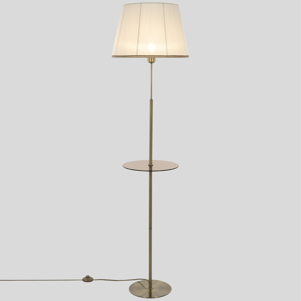 Citilux Линц CL402980T Торшер бронза со столиком и белым абажуром