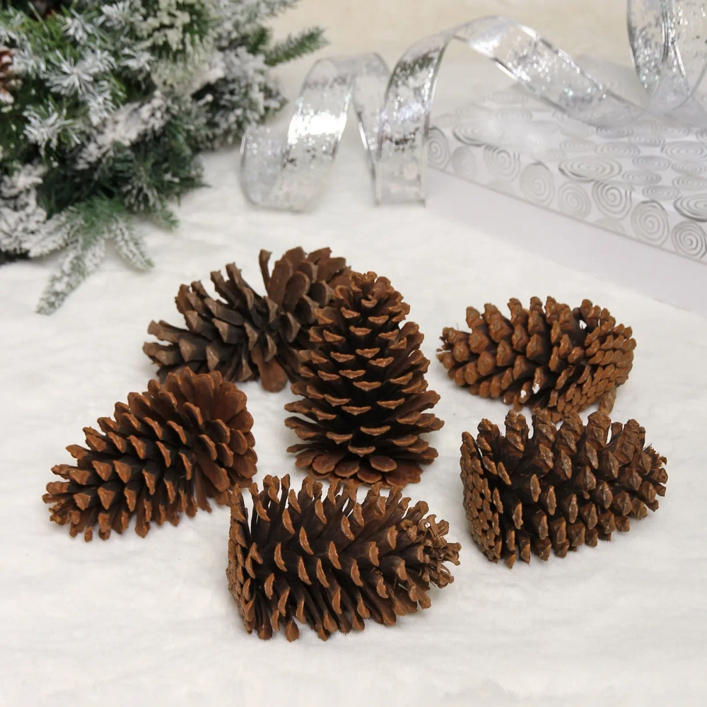 Композиция новогодняя «Шишки из леса» (набор 6 шт) 14 см