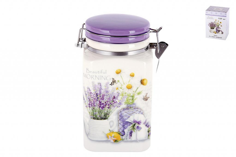 Банка д/сып.продуктов 1100мл с клипсой п/уп ZFC414-39