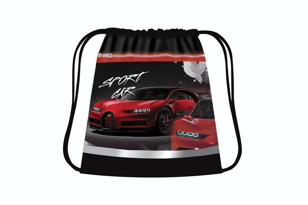 Сумка д/сменной обуви, ткань, с карманом, светоотр. полоса "Красная тачка" (Пчелка)