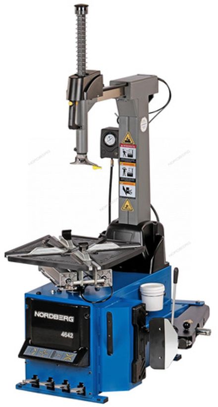 Цена на NORDBERG (4642B) Станок шиномонтажный автомат, двухскоростной, стол с накладками, 380 В, синий