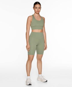 OYSHO Легинсы-велосипедки Comfortlux с высокой посадкой длиной 20 см, светлый хаки