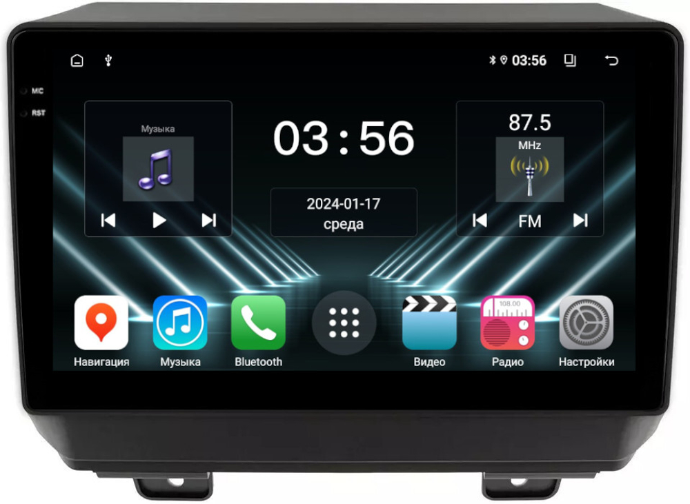 Магнитола для Jeep Wrangler 4 2018+ - FarCar DX9-9565 монитор 9.5" IPS на Android 13, 4+64Гб, CarPlay