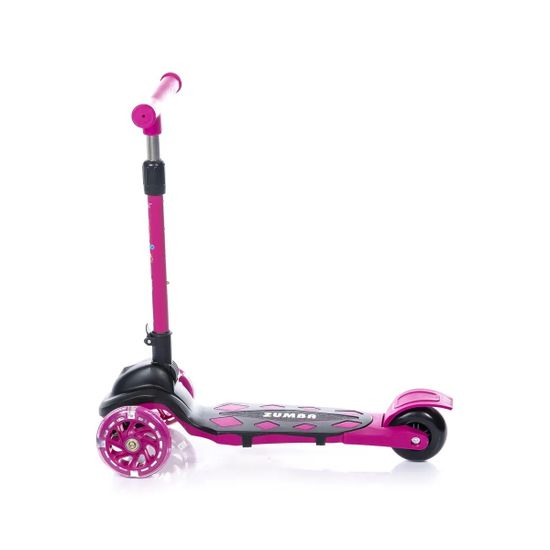 Самокат трехколесный со светящимися колесами Micar Zumba 2022 чёрный, розовый