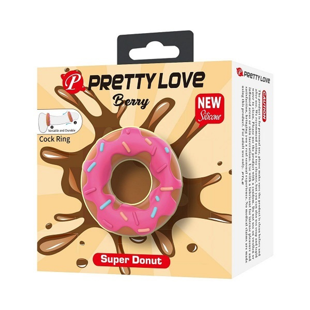 Эрекционное кольцо в форме пончика Pretty Love Super Donut Berry BI-210344-1