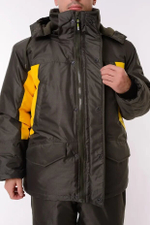 Зимний мужской костюм Onerus Фишер -45 (Таслан) Зеленый/Желтый