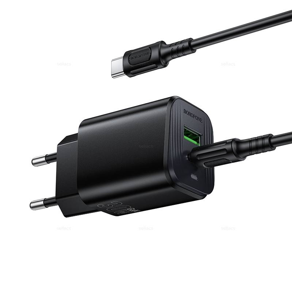 Borofone BAS85A Star PD30W+QC3.0 зарядное устройство набор (Type-C на Type-C) (black)