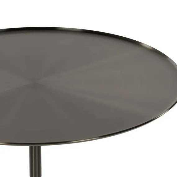 Кофейный столик Brasil 3, Ø45х61 см, белый мрамор, черная сталь