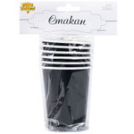 Стаканы бумажные в черном цвете, 250 мл, 6 шт