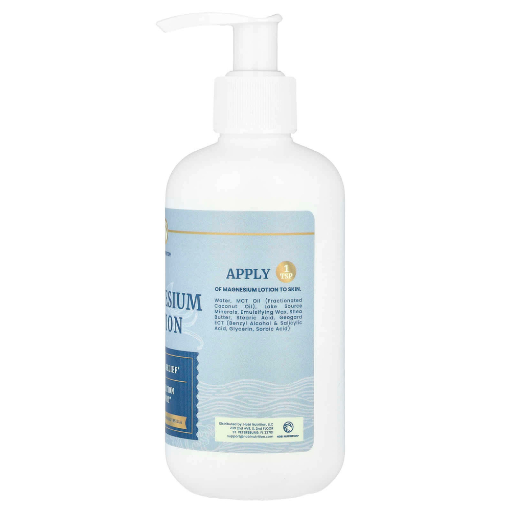 Nobi Nutrition, Лосьон с магнием, успокаивающая ваниль, 8 унций