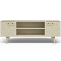 Тумба под ТВ Арт Колор leaves 155см Классик Голд Серый Шелк