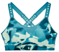 Теннисный бюстгальтер Under Armour Women's Armour Infinity High Printed Sports Bra - aqua foam/white