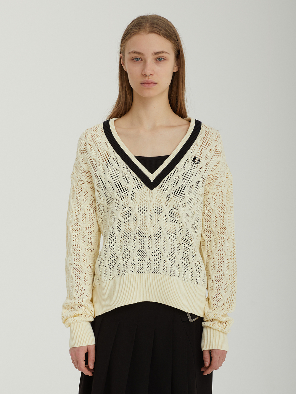 Женский Свитер Open-knit V-neck