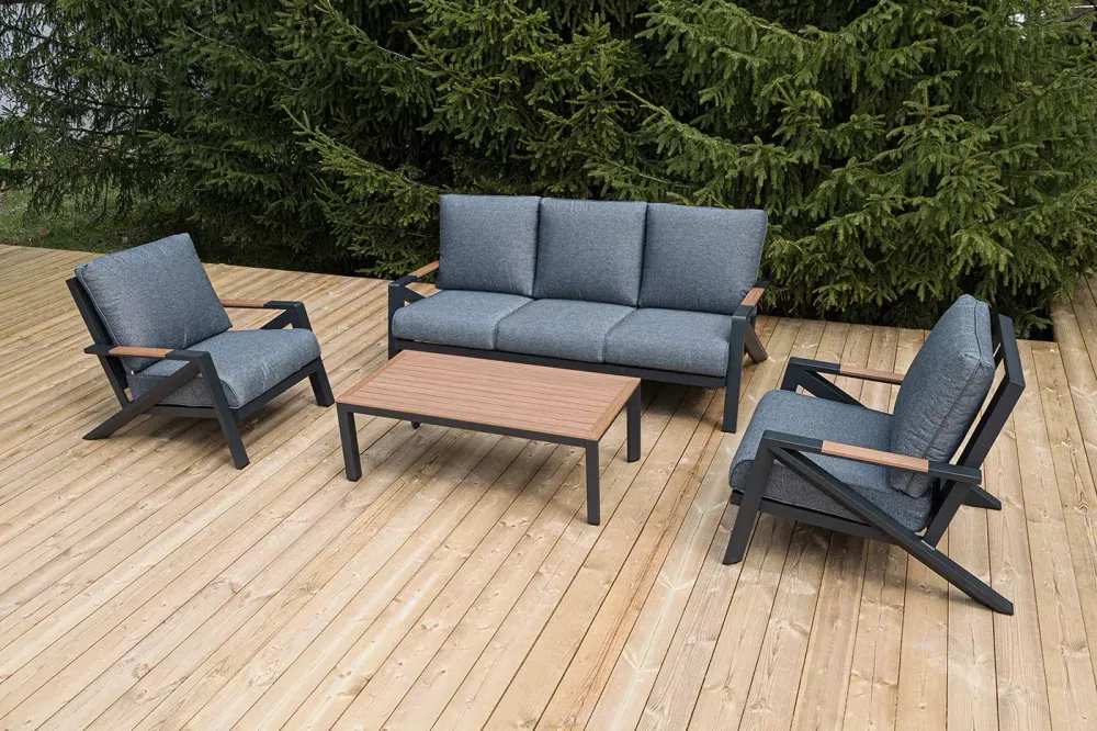 "Лотос" лаунж-зона 5-местная из алюминия, цвет темно-серый