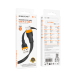 Кабель Borofone BX118 USB-Type-C 3A 1м TPE плоский Black