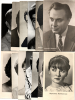 №91 Открытки Артисты и актёры СССР 1960–1970-е г. 25 штук. Чёрно-белые, чистые, без повторов