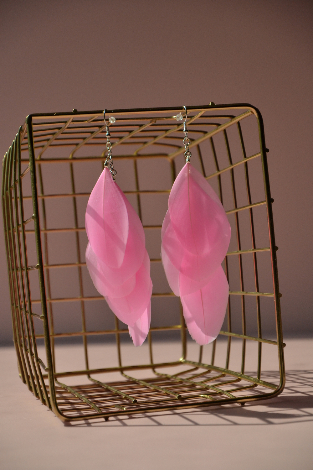 Серьги с перьями 