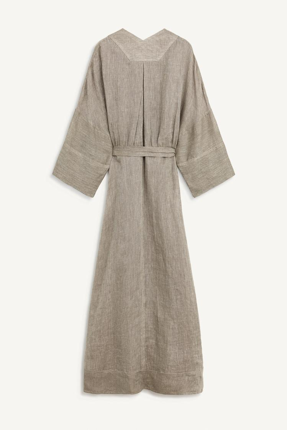 ZARA ПЛАТЬЕ-КИМОНО ИЗ 100% ЛЬНА, ХАКИ