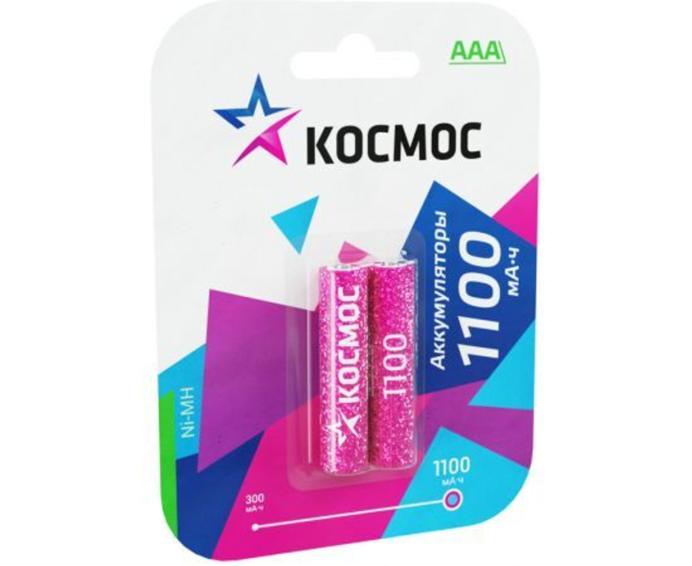 Аккумулятор Космос /R03 1100mAh Ni-MH BL2